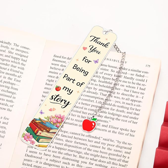 Teacher Appreciation Gifts for Women, End of Year Teacher Gift, Teacher Retirement Birthday Gifts for Women, Thank You for Being Part of My Story Bookmarks for Women, Graduation Teachers Day Gift