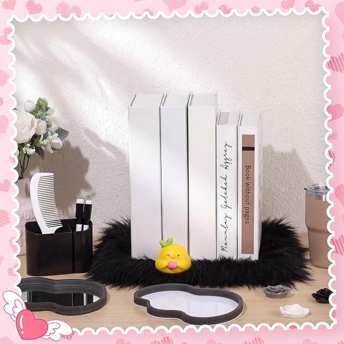 Sabary 10 Pcs Locker Accessories Kit Locker Decorations Supplies Including Magnetic Whiteboard Mirror Organizer Markers Rug Cute Flower Magnets and Comb for Office Back to School Essentials(Black)