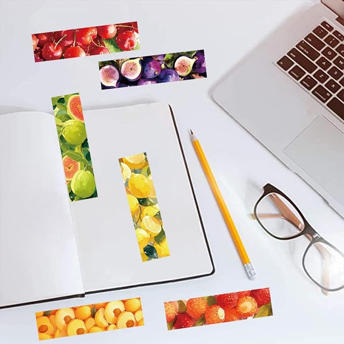30 Pcs Watercolor Fruit Bookmarks for Kids Fruit Theme Funny Bookmark Cartoon Bookmark for School Office Students Teens Book Reading Lovers Classroom Favors