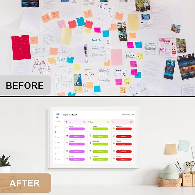 Digital Calendar, Smart WiFi Electronic Calendar&Chore Chart, IPS Touch Screen HD Display for Family Schedules, Share Moments Instantly from Anywhere