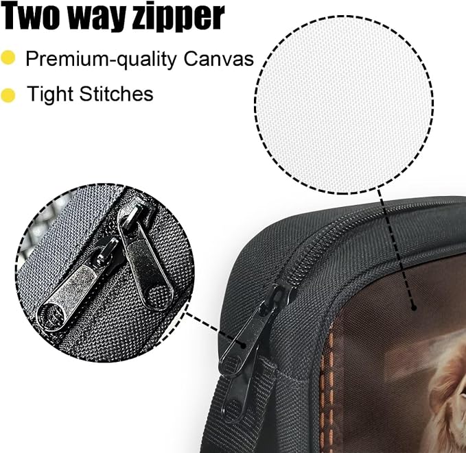 Lion Cross Print Bible Cover for Women Men Teens,Portable Book Carrying Cases Church Bag with Handle