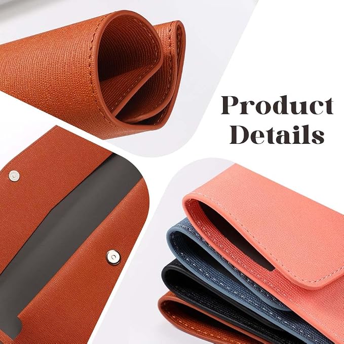 A4 PU Leather File Holder Document Envelope Folder with Snap Closure Blue Waterproof Portfolio File Oragnizer Pocket Storage Case for Receipt Contract Stationery Tablet, Business