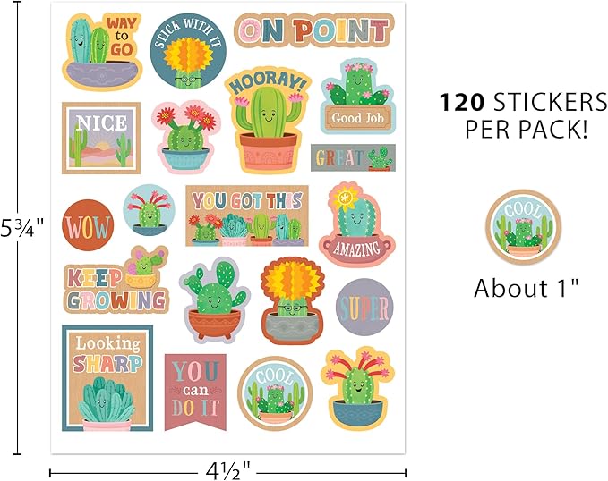 Teacher Created Resources Happy Cactus Crew Stickers (TCR6962)