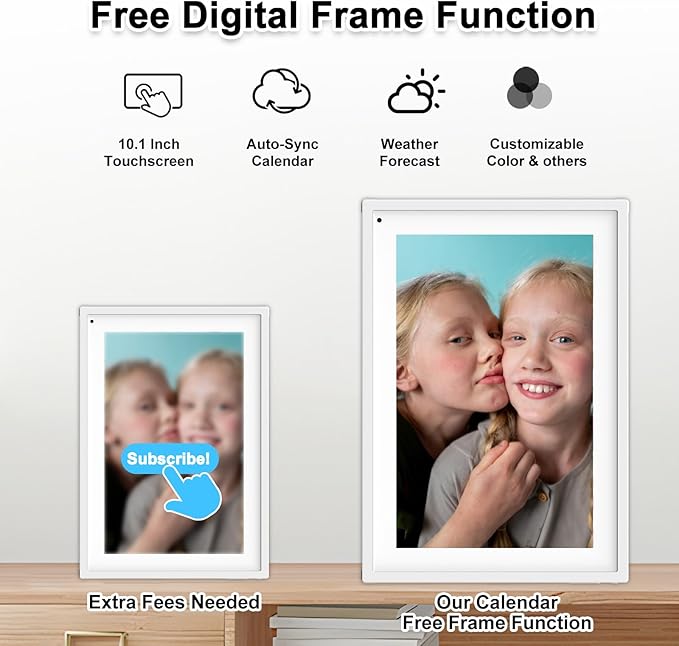 SSA 10.1" Smart Digital Calendar Family Hub | Touchscreen Display,Customizable Chore & Meal Planner, Grocery List, Schedule Planner Sync with Phone App, Ideal for Parents
