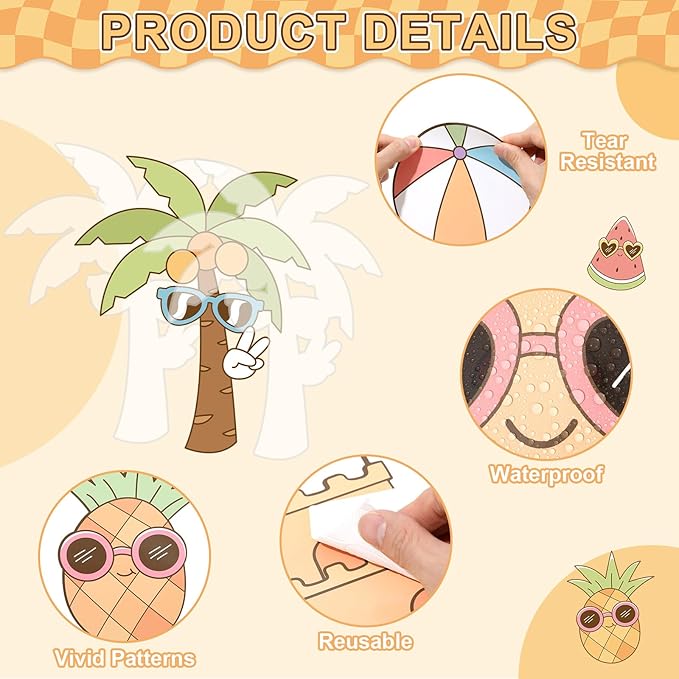 Summer Sun Bulletin Board Set Here Comes the Sun Classroom Decorations Bright Sunshine Name Tags Paper Cutouts Summer Bulletin Board Borders for Tropical Beach Back to School Wall Door Decor