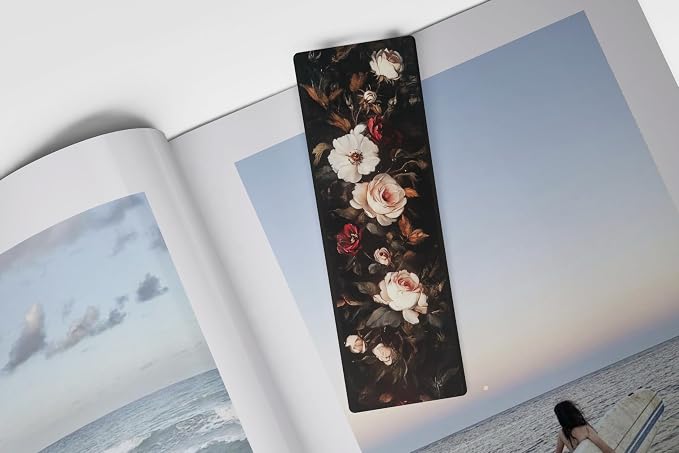 TwoDays Dark Academia Bookmarks for Women, Dark Romance Stuff for Book Lovers, Moody Gothic Book Accessories for Bookish. (Set of 10, 6'' x 2'')