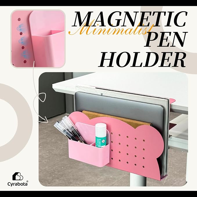 Under Desk Laptop Holder, No Drill Table Side Storage Organizer, Cute Pink Panda Clamp On Desktop Shelf Steel Table Hanging Mount File Tray, Desk Accessories & Workspace Organizers (Pink Panda)