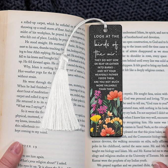 Christian Value - Affirming Bookmark, Inspirational Gift for Believers, Uplifting Present for Spiritual Readers, Faith - Based Reading Gift, Unique Floral & Scripture Design Bookmark, WCB53