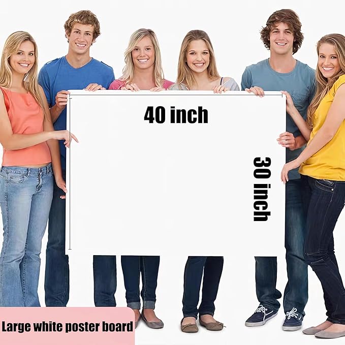 30×40” Large Poster Board 30PCS Poster Paper White Poster Board Bulk suitable for DIY, Crafts, Signs Project Presentations, Drawing and School Supplies,250GSM Thickness Blank Posterboard