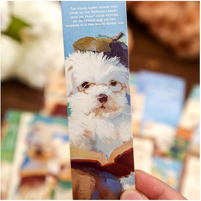 Cute Funny Animal Theme Colorful Bookmarks, 30 PCS (Dog Story)