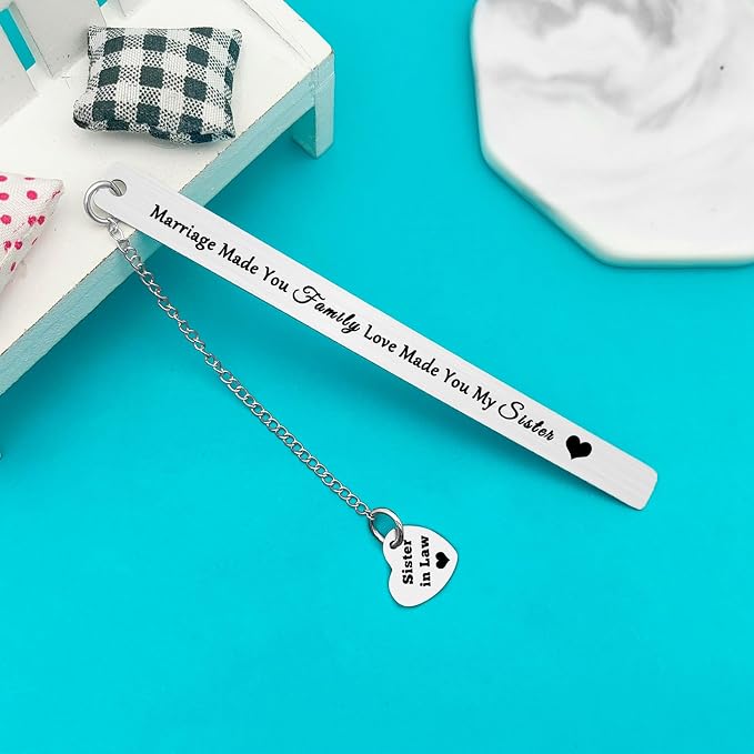 Sister in Law Gifts Bookmark Marriage Made You Family Love Made You My Sister Bookmark Sister in Law Birthday Gifts Christmas Mothers Day Wedding Gifts for Sister in Law