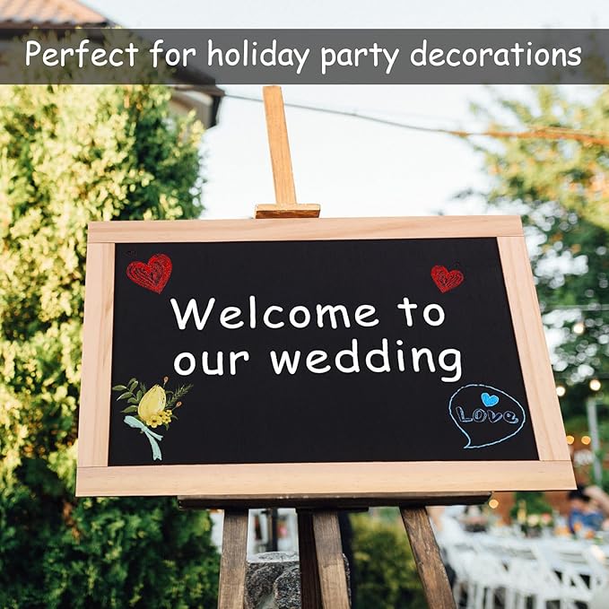 Harloon 6 Pcs 14" x 9.5" Framed Chalkboard Bulk Double Sided Wood Tabletop Small Chalkboard Signs Mini Blackboard Classroom School Supplies for Party Home Office Art Craft Birthday Wall Menu Food