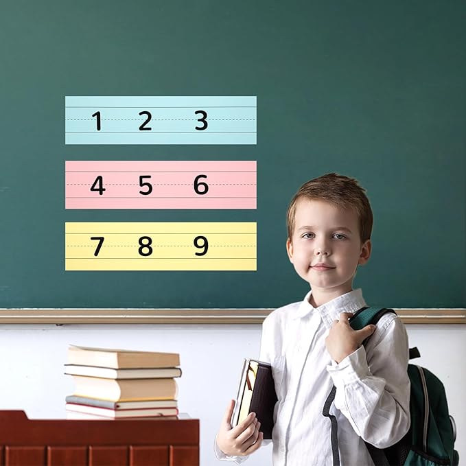 112 Sheets Pastel Sentence Strips, 92LB/250gsm Cardstock Ruled Colored Sentence Learning Strips for Teachers, Classrooms, School Offices Supplies (7 Assorted Colors, 12” x 3”)