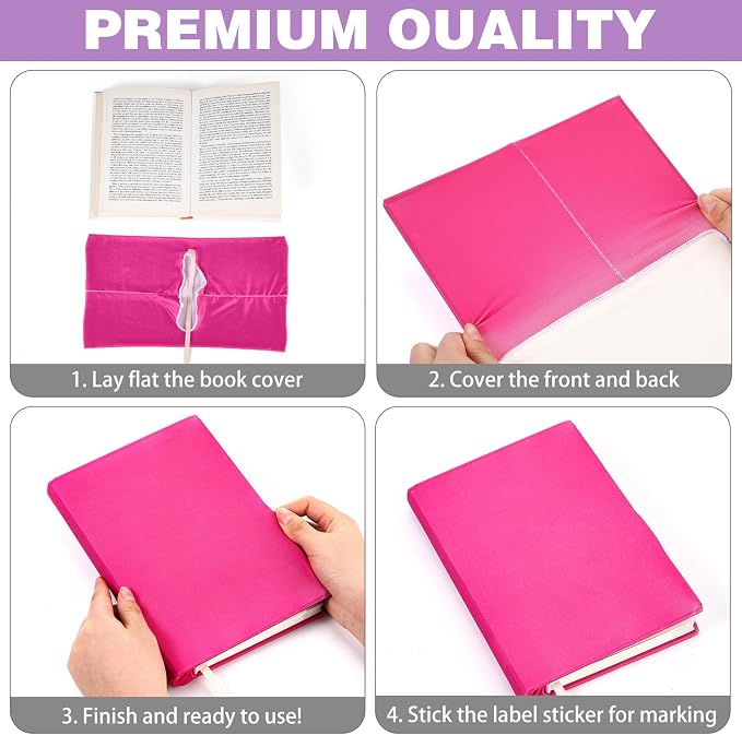 Gilprop 6 Pack Stretchable Book Covers 6-9 Inch Colored Fabric Reusable Book Protector Sleeve for Hardcovers Textbook Protection Supplies(Neon Color)