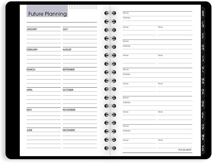 AT-A-GLANCE 2023 Weekly Planner, DayMinder, Hourly Appointment Book, 3-1/2 x 6", Pocket Size, Tabbed Telephone/Address Pages, Texture Cover, Black (G25000)
