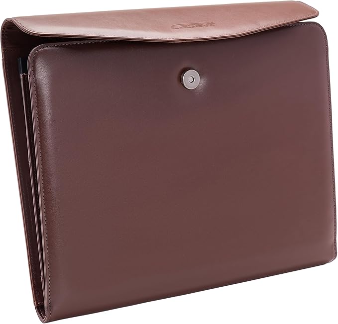 Case-It V.P Tri-Fold Business Meeting Padfolio | Professional Portfolio with Letter Size Writing Pad, Multiple Pockets, PAD-35 BRN
