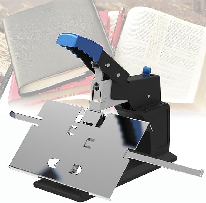 Manual Book Stapler, A3 Booklet Making Machine with Anti-Slip Handle, 60 Sheet Capacity and Adjustable Side Margin