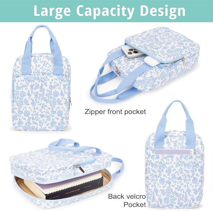 Bible Cover for Women, Bible Case,Carrying Bible Bag Scripture Case Church Bag Bible Protective with Font & Back Zippered Pocket