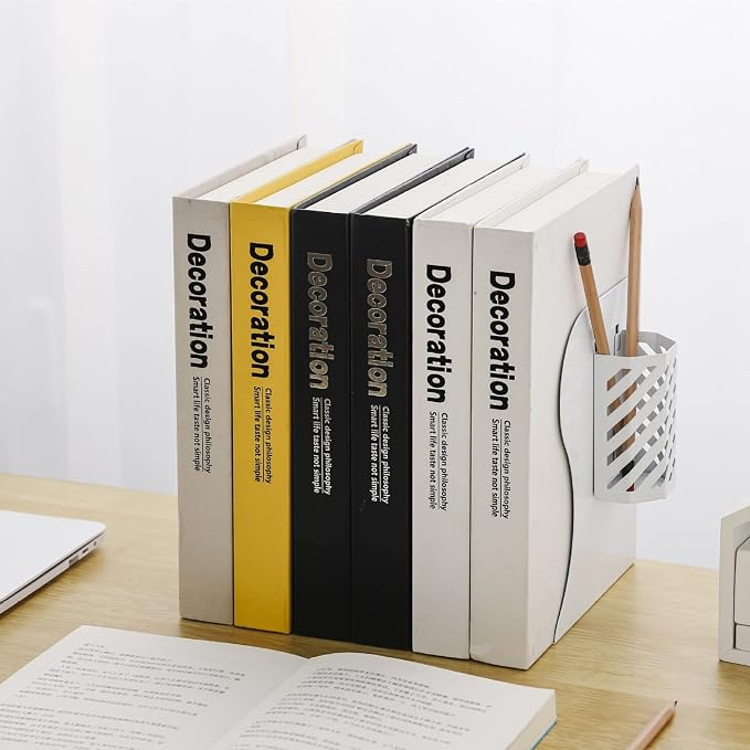 Adjustable Book Ends for Heavy Books, Metal Expandable Bookends for Shelves, Book Organizer Stopper Holder for Desk, Kids Room, Classroom, Office, Library (White)
