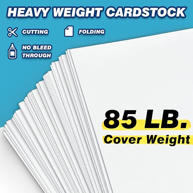 Chell 11" x 14" White Poster Board Heavyweight, for School Craft Project, 85 lb. Cover Weight, 50 Count