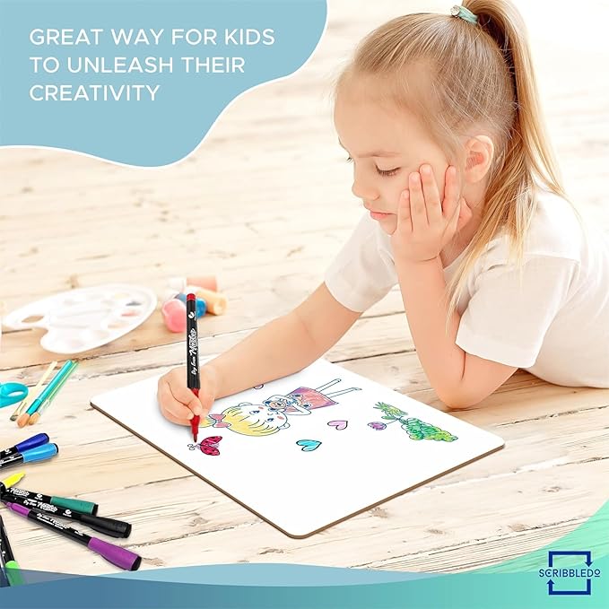 Scribbledo 3 Pack 9x12 Inch Small Dry Erase Boards, Mini Whiteboards Handheld Lapboards for Students, Home, Office, and Kitchen Use Dry Erase Board
