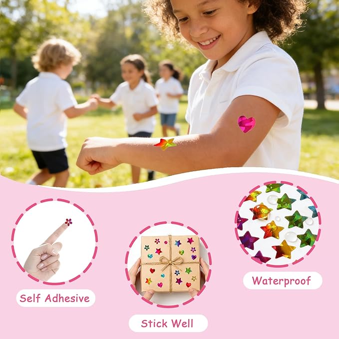 1848 PCS Kids Reward Sticker Set - Stars, Flowers, Hearts & Dots, Small Sparkly Holographic Stickers for Behavior Reward Chart, School Classroom Student Teacher Supplies and DIY Decoration