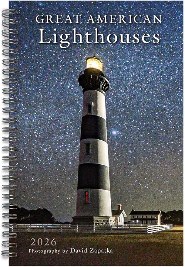 2026 Planner, Weekly & Monthly 12-Month Planner Engagement Calendar with Coastal Photography and Nautical Scenes, 2026, 6" × 9", Great American Lighthouses