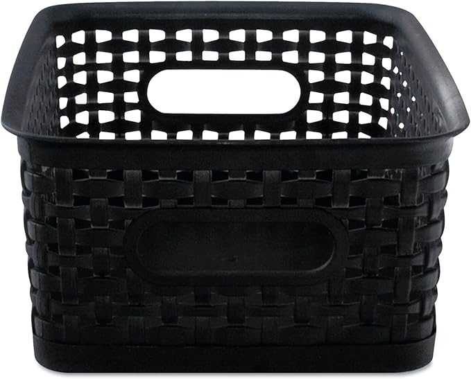 Advantus 40326 Weave Bins, 9 7/8 x 7 3/8 x 4, Plastic, Black, 3 Bins