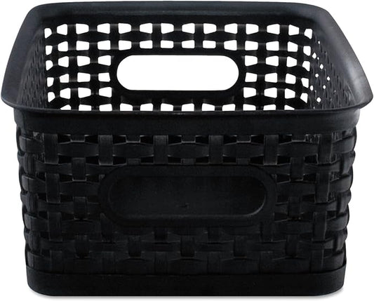 Advantus 40326 Weave Bins, 9 7/8 x 7 3/8 x 4, Plastic, Black, 3 Bins