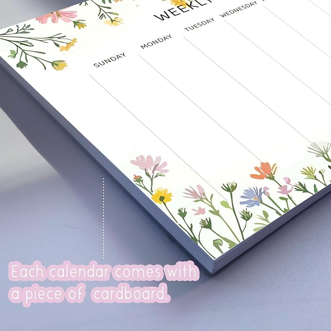 Undated Weekly Planner Notepad, 52 Sheet Tear-Off Weekly To Do List Notepad, Desk Planner Pad Calendar, Blank Calendar for Daily Habit Tracking/Menu Planning(8.26"x11,69")