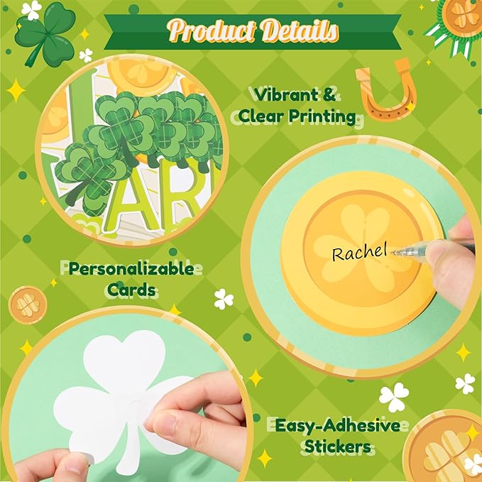 TICIAGA St.Patrick’s Day Book Learning Bulletin Board - 66Pcs Book are Lucky Charms Shamrock Bookshelf Cutout Border with Book Flag Banner for Irish School Library Classroom Chalkboard Wall Decoration