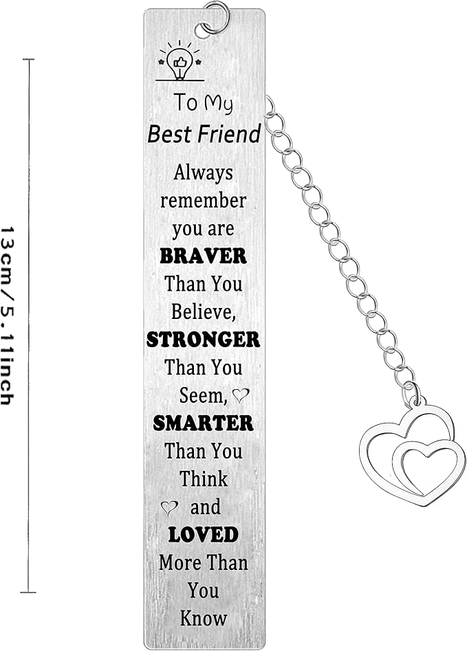 Best Friend Bookmark Gifts Friend Gifts form Friends Best Friendship Gifts for Women Birthday Graduation Leaving Friend Gift You are Braver Than You Believe (friend bookmark)