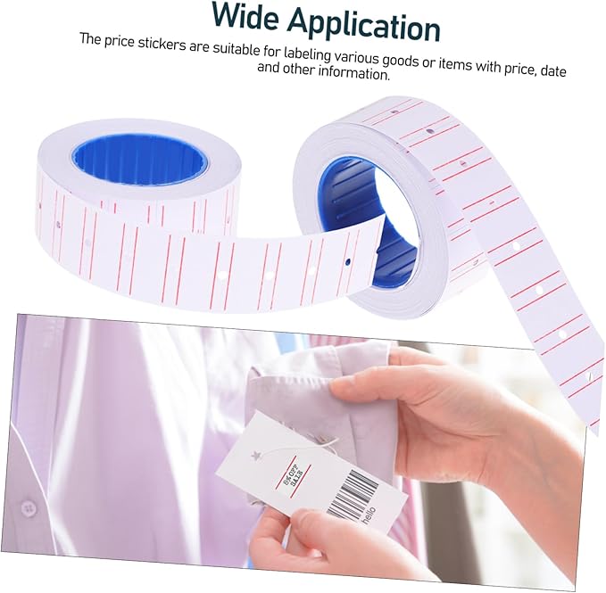 10rolls Self-Adhesive Paper Price Labels Small Price Tags for Retail Stores
