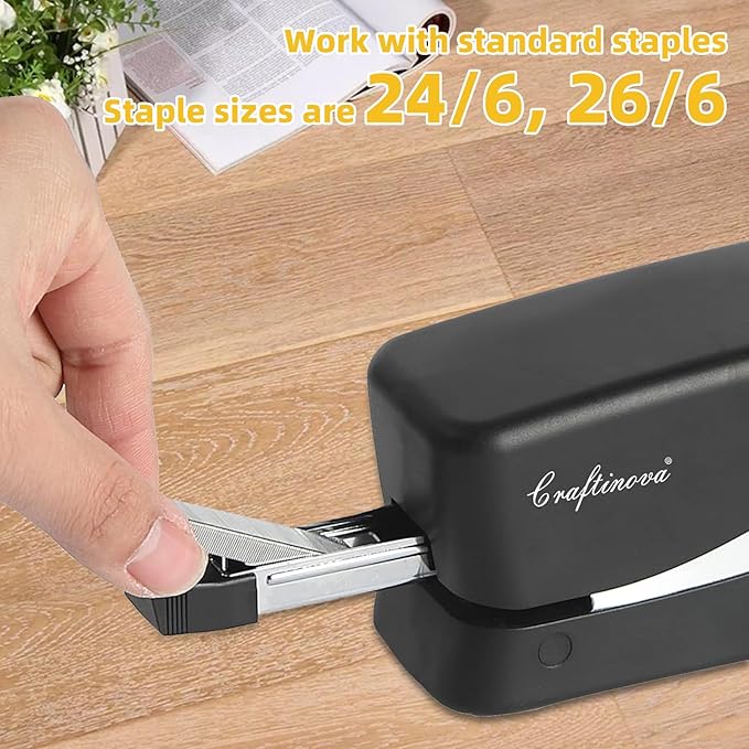 Electric Stapler, 25 Sheet, Include 2000 Staples and 1 Remover, Jam Free, Professional and Home Office Stapler，Battery not Included，AC or Battery Powered.