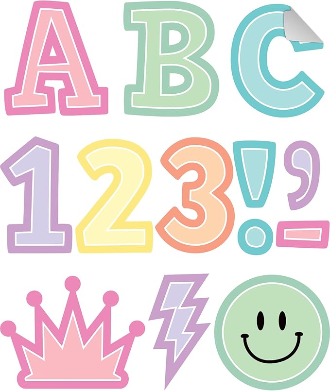 Teacher Created Resources Self-Adhesive Pastel Pop 2" Bold Block Letters Uppercase (TCR9649)