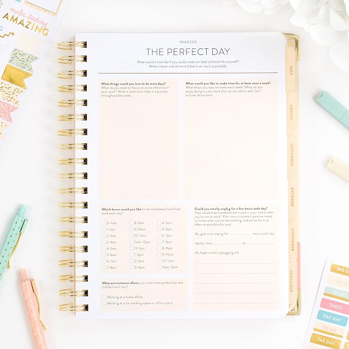PPP Work Planner 2026-2027 | 12-Month Weekly Calendar (Start Monday) | Vertical Weekly Layout | Monthly Review Pages | Budgeting & Goal Tracker Pages | Customizable Checklists for Routines & Daily Goals