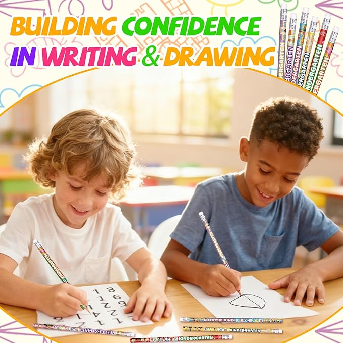 Kindergarten Pencils Colorful Birthday Pencils Fun Inspirational Pencil Back to School Pencil (120)