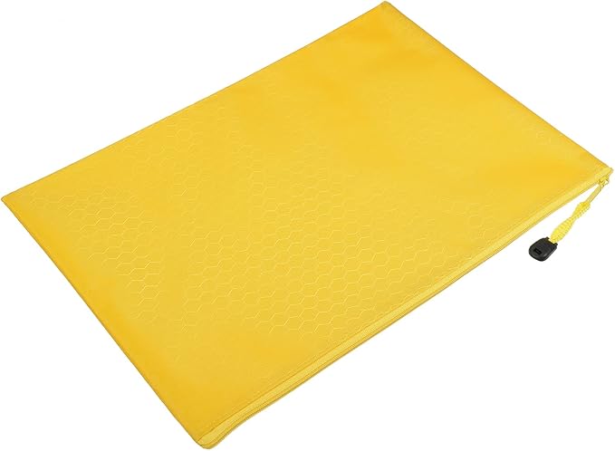 PATIKIL Waterproof Zipper File Bags, 10 Pack A4 Size Document Pocket Storage Organizer Pouch for Travel Office Supply, Yellow