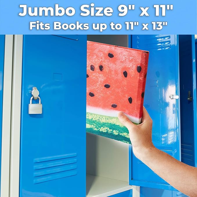 Book Sox Stretchable Book Cover: Jumbo Solid Green. Fits Most Hardcover Textbooks up to 9" x 11". Adhesive-Free, Nylon Fabric School Book Protector. Easy to Put On. Washable & Reusable Jacket.
