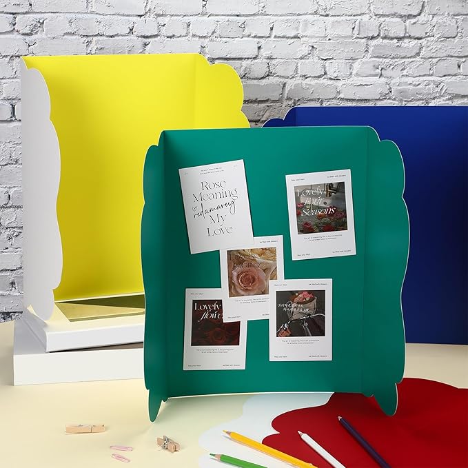 16 Pcs 14 x 22 Inch Trifold Poster Board Trifold Display Boards for Science Fair Project Presentation Corrugated Cardboard for Portable Project Board Business Presentations Meeting (Colorful)