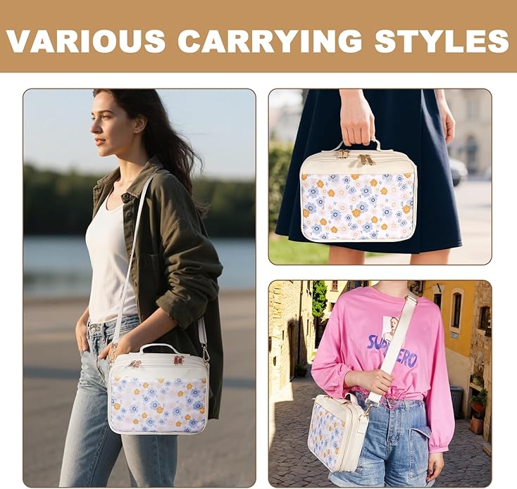 Bible Bag for Girls with 2 Separate Compartments, 600D Oxford Durable case, Fits up to 10.6” Bible, Floral Gift | Two Compartments