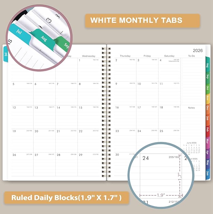 2026-2027 Planner - Planner 2026-2027 Weekly and Monthly, Jul. 2026 – Jun. 2027, 8.5" x 11", Academic Weekly and Monthly Planner with 12 Tabs,Thick Paper, Twin-Wire Binding, Back Pocket