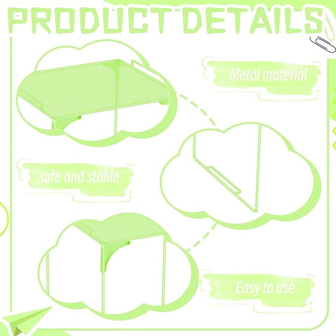 Demonwer Locker Organizer Shelf Grass Green Stackable Extra Locker Shelf Storage Cabinet Accessories for School Office Home Gym Supplies