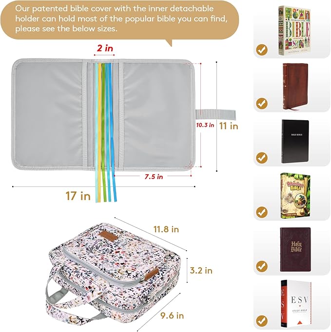Deluxe Bible Cover Case with Gift Box – Crossbody Bible Bag with Bookmarks, Pens & Stickers, Perfect for Bible Lovers, Purple