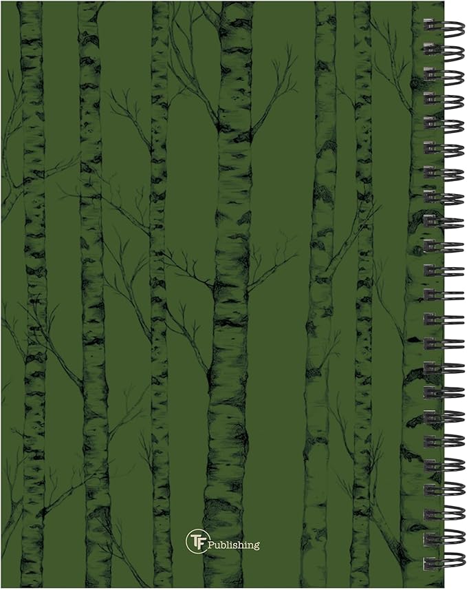 TF Publishing July 2026 - June 2027 Green Forest Medium Weekly Monthly Planner - 12 Month Academic Planner 2026-2027 with Durable Cover, Thick Uncoated Paper and Planning Stickers - 6.5 x 8in