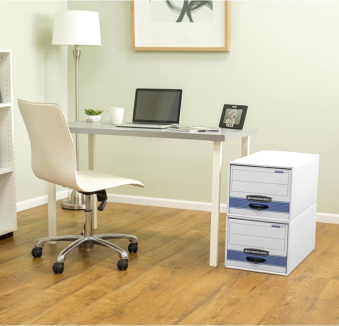 Bankers Box STOR/Drawer Steel Plus Extra Space-Saving Filing Cabinet, Stacks up to 5 High, Legal, 6 Pack (00312), White