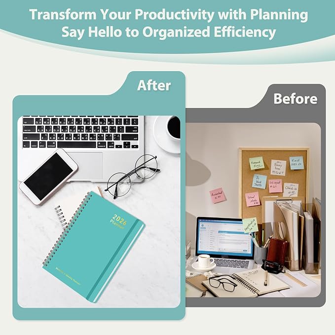 2026 Planner, Weekly and Monthly Calendar Academic Planner, Jan 2026 - Dec 2026, Planning Agenda Book for Desk Accessories and School Supplies - Letter Size(8.5'' x 11'')