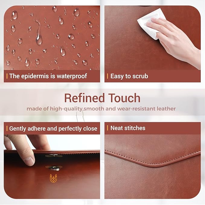 Professional Trifold Padfolio with Magnetic Closure – A4 Letter Portfolio Organizer for Business Meetings, Interviews & Presentations, Document Folder with Notepad Holder Brown