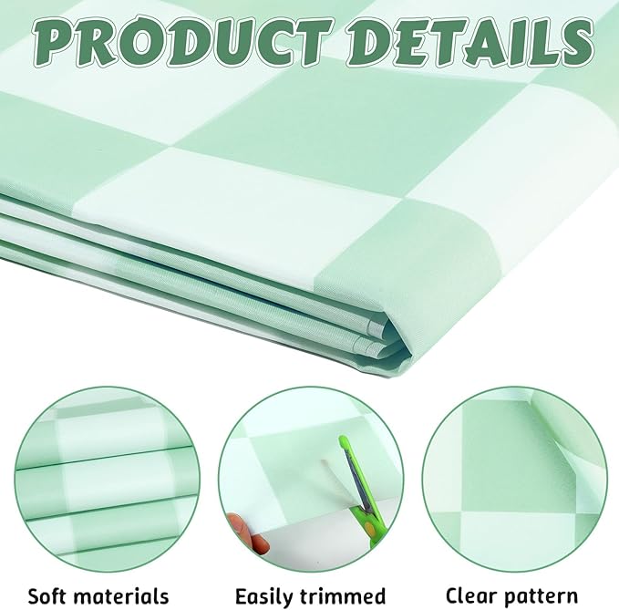 120x47 in Checkered Bulletin Board Fabric Pastel Bulletin Board Background Hippie Groovy Classroom Decor for Back to School Home Office Wall Decor Party Supplies Pillows Curtains Crafts Green