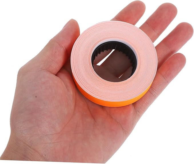 Tofficu 10rolls Orange Price Label Paper for Double Line Price Labellers Labels Per Roll for Retail Tags and Efficient Package Marking
